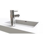 Plan vasque  suspendre liceo - 80cm - solid surface - avec trop plein et bonde