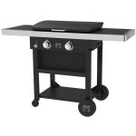 Plancha 2 bruleurs sur chariot gaia