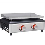 Plancha  gaz 2 brleurs inox silver style