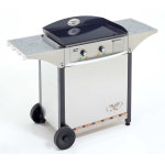Plancha gaz 5500w plaque fonte maille 60x40cm avec chariot - clg600