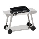 Plancha gaz 7500w plaque fonte maille 74x38cm + chariot inox - 53178385