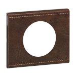 Plaque cliane 1 poste - cuir brun textur legrand