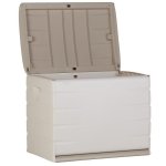 Plastiken coffre 260l interieur / exterieur fonctionnel et esthetique cadenassable avec roulettes beige ...