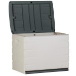 Plastiken coffre 260l interieur / exterieur fonctionnel et esthetique cadenassable avec roulettes beige ...