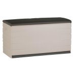 Plastiken coffre 350l interieur / exterieur fonctionnel et esthetique cadenassable avec roulettes beige ...