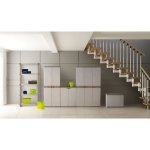 Plastiken coffre cadenassable avec roulettes - 190 l - fonctionnel et esthetique - beige