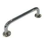 Poigne de porte fil laiton chrom l. 100 mm