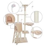 Poils + plumes - arbre a chat le magique 50x35x138 cm - beige