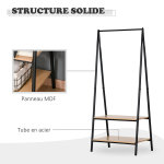 Portant  vtements penderie style contemporain triangulaire dim. 64l x 43l x 149h cm 2 tagres mdf ...