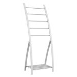 Porte serviette sur pied 5 barres design blanc