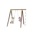 Portique xylo techwood - mtal / bois - hors tout 5, 60m - 2 agrs + chelle