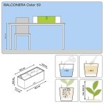Pot balconera cottage 50 - kit complet, granit - 50 cm Pot balconera cottage 50 - kit complet, granit - 50 cm