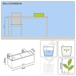 Pot balconissima color, blanc, alimentation par mèche 40 cm Pot balconissima color, blanc, alimentation par mèche 40 cm