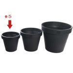 Pot de fleurs rond anthracite diamtre : 50 cm hauteur : 45 cm