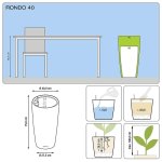 Pot rondo premium 40 - kit complet, taupe brillant Ø 40 cm Pot rondo premium 40 - kit complet, taupe brillant Ø 40 cm