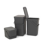 Poubelle 12l gris - 109805