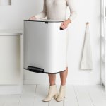 Poubelle  pdale 2x30l blanc - 211447