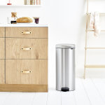 Poubelle  pdale 30l matt steel - 114380