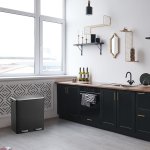 Poubelle tri slectif major noir inox 60l