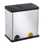 Poubelle tri slectif zoe inox 36l