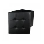 Pouf coffre 38 cm pliable noir