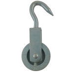 Poulie de hissage � crochet acier galvanis� galet fonte