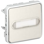 Poussoir porte - tiquette lumineux - voyant fourni - plexo - blanc