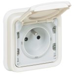 Prise de courant tanche volet protection ip55 plexo complet encastr