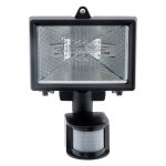 Projecteur halogène 120w noir avec détecteur - ip44 ce Projecteur halogène 120w noir avec détecteur - ip44 ce