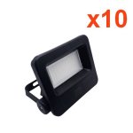 Projecteurs led extrieur 30w ip65 noir (pack de 10) - blanc froid 6000k - 8000k - silamp
