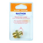 Raccord 1 pice pour gaz butane / propane  souder, mle x diam. 10 mm, gazinox