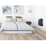 Radiateur lectrique  convection, vitrage tremp noir, 750 w / 1500 w, sol et mur