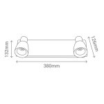 Rampe 2 spots led 5w 4000k blanc