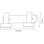 Rampe 2 spots led 5w 4000k laiton / bois ip23