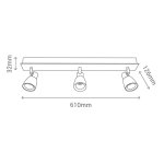 Rampe 3 spots led 5w 4000k blanc