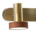 Rampe 3 spots led 5w 4000k laiton / bois ip23