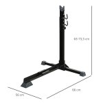 Rtelier vlo range vlo avec fixations hauteur rglable dim. 66l x 56i x 63 - 73, 5h cm mtal pp noir ...