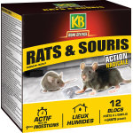 Raticide souricide bloc kb home défense - sachet 12x20g Raticide souricide bloc kb home défense - sachet 12x20g