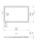 Receveur extra plat 90x140 en solid surface tango