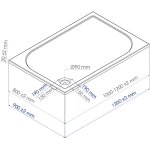 Receveur hestia - antidrapant - 80x120cm - rsine - blanc - extra - plat