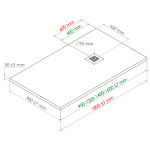 Receveur nola - d�coupable - 70x90cm - r�sine - gris anthracite - extra - plat