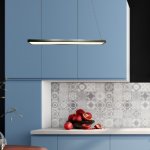 Rglette lumineuse led 120cmx7cm 38w suspendue noir - blanc neutre 4000k - 5500k - silamp