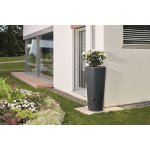 Rservoir vaso 2en1 220l graphite avec robinet pe imitation laiton et collecteur filtrant eco gris.