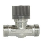 Robinet d'arrêt chromé droit 1 / 4 tour - double mâle mm12 / 17 - en laiton chromé Robinet d'arrêt chromé droit 1 / 4 tour - double mâle mm12 / 17 - en laiton chromé