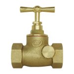 Robinet d'arrt  visser  purge double femelle ff20 / 27 - en laiton brut