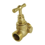 Robinet d'arrt  visser  purge double mle mm15 / 21 - en laiton brut