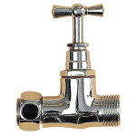 Robinet d'arrt wc droit crou prisonnier 12x17mm chrom