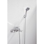 Robinet mitigeur de baignoire inox arrondi + pomme de douche - silamp Robinet mitigeur de baignoire inox arrondi + pomme de douche - silamp