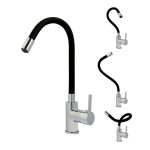 Robinet mitigeur de cuisine flexible bec haut orientable Robinet mitigeur de cuisine flexible bec haut orientable