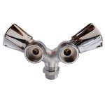 Robinet mural double t�te en y pour le raccordement de 2 machines � laver